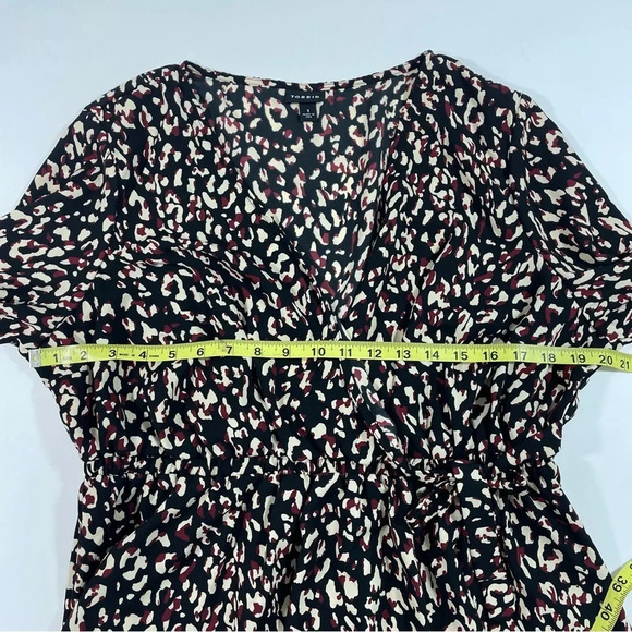 Torrid Leopard Georgette Blouse Red Black - Picture 9 of 9